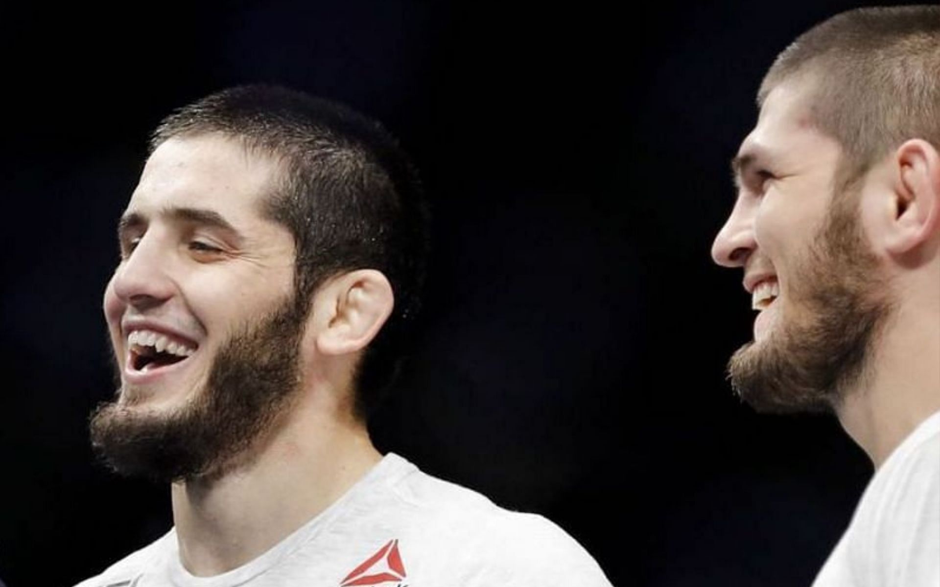 Islam Makhachev (left) &amp; Khabib Nurmagomedov (right) [Image Credits- MMA Fighting]