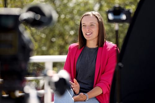 Iga Swiatek speaks to the media ahead of the 2021 WTA Finals