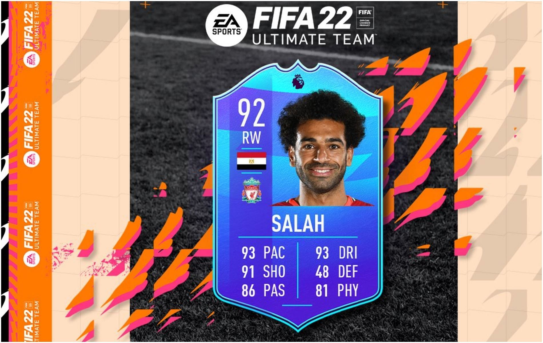 Mohamed Salah is the FIFA 22 Premier League Player of the Month for October (Image via EA Sports)