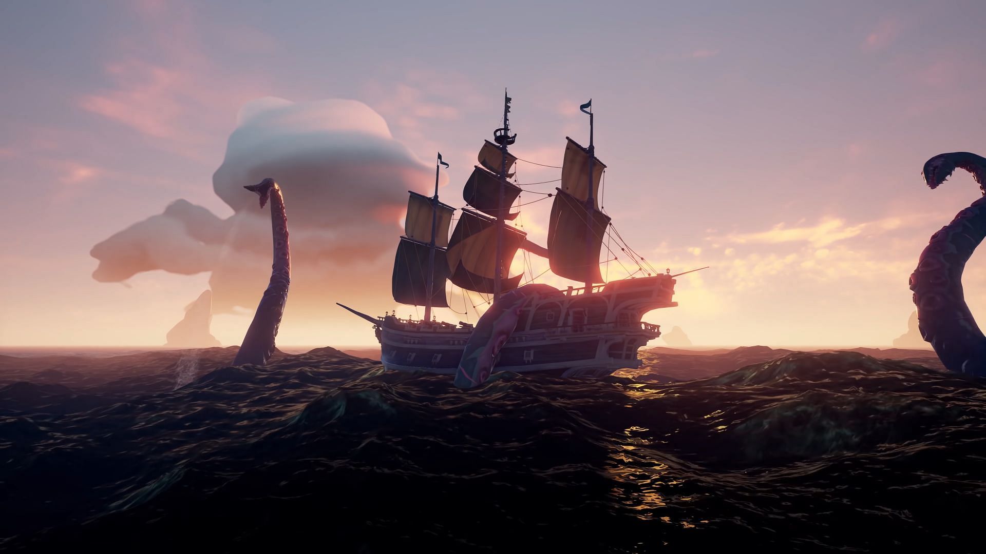 Attacked by the Kraken (Image via Sea of Thieves)