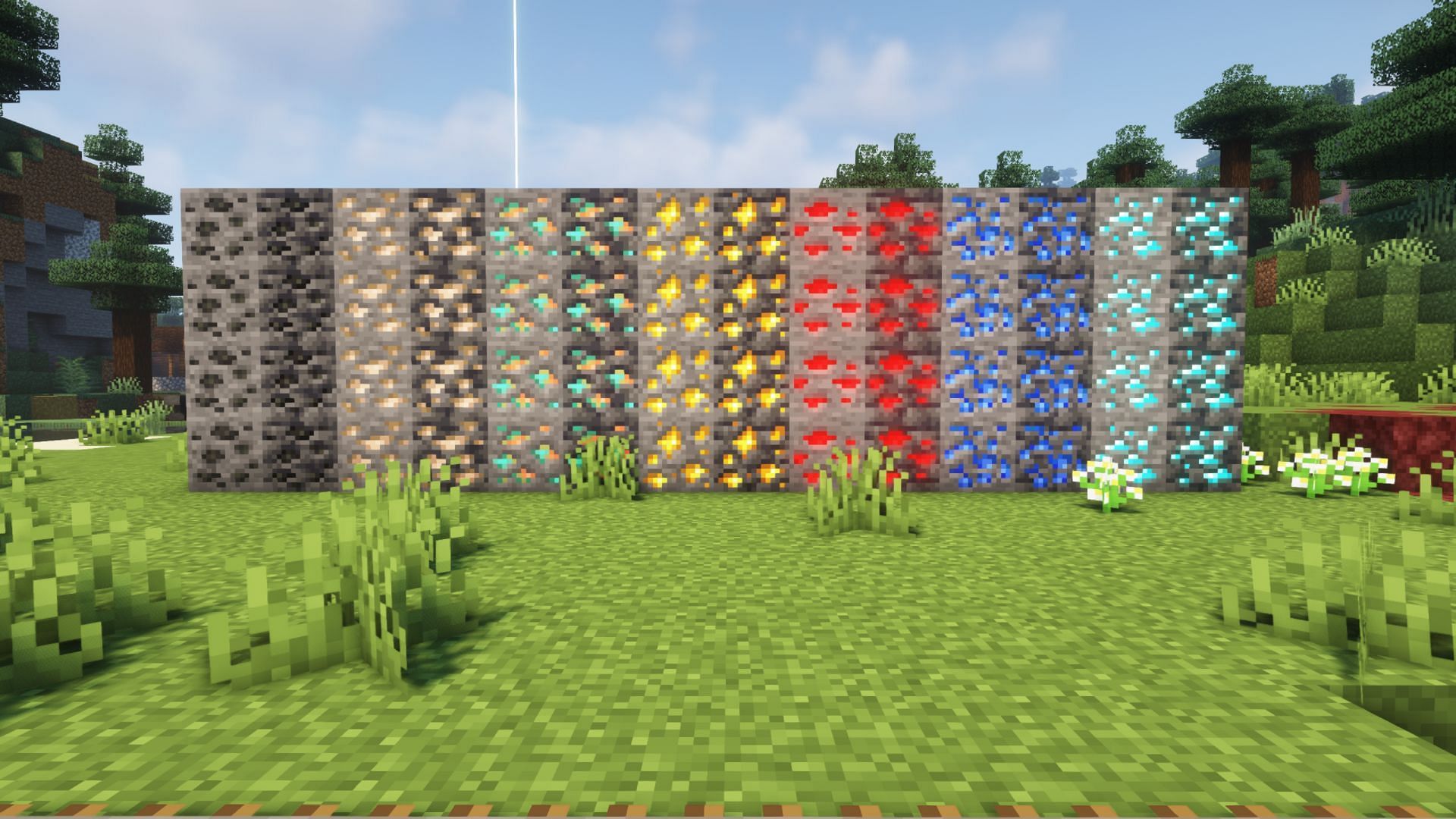 Overworld ores (Image via Minecraft)