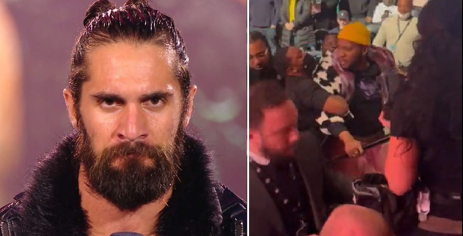 Seth Rollins&#039; designer King Troi tried to attack the fan who jumped on Rollins