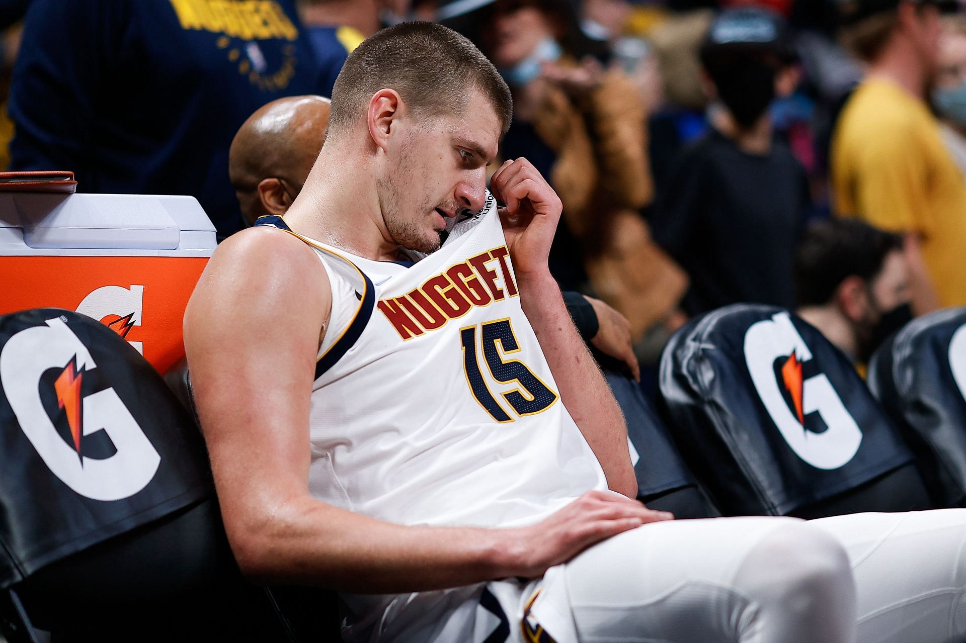 Nikola Jokic gets ejected after the brawl against the Miami Heat [Source: New York Post]