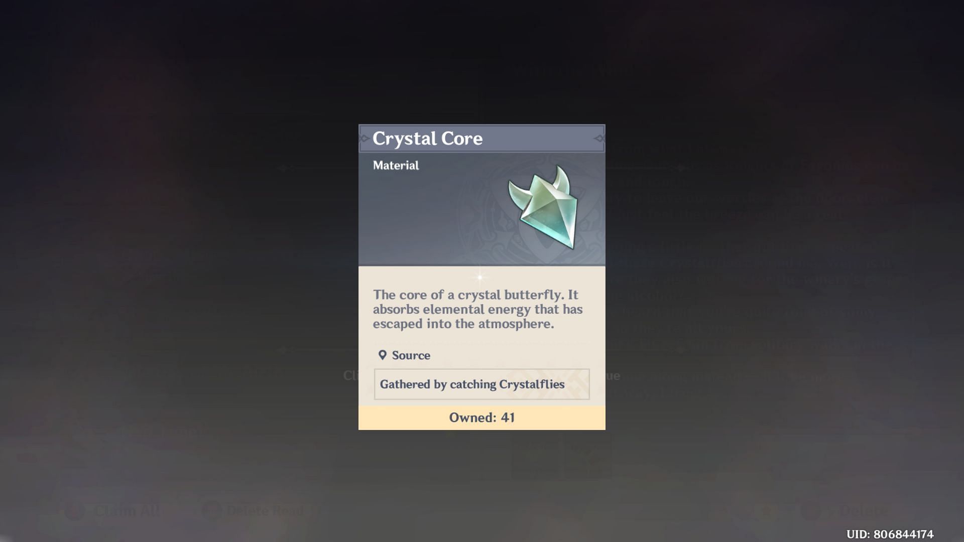 Crystal Core (Image via Genshin Impact)