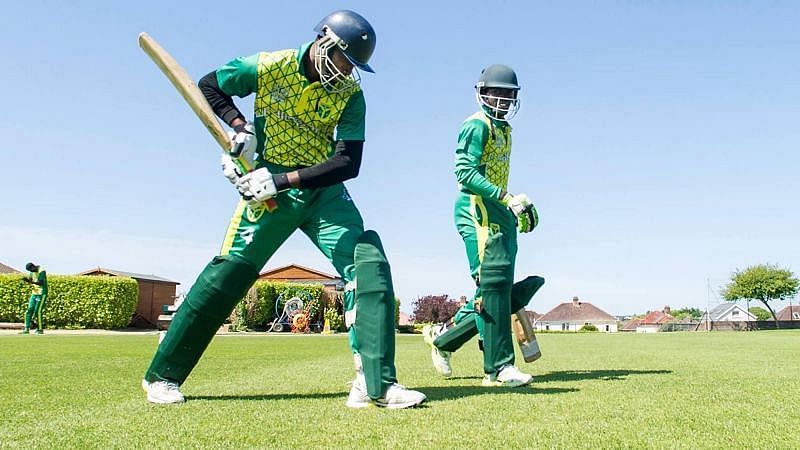 The Nigeria national cricket team in action