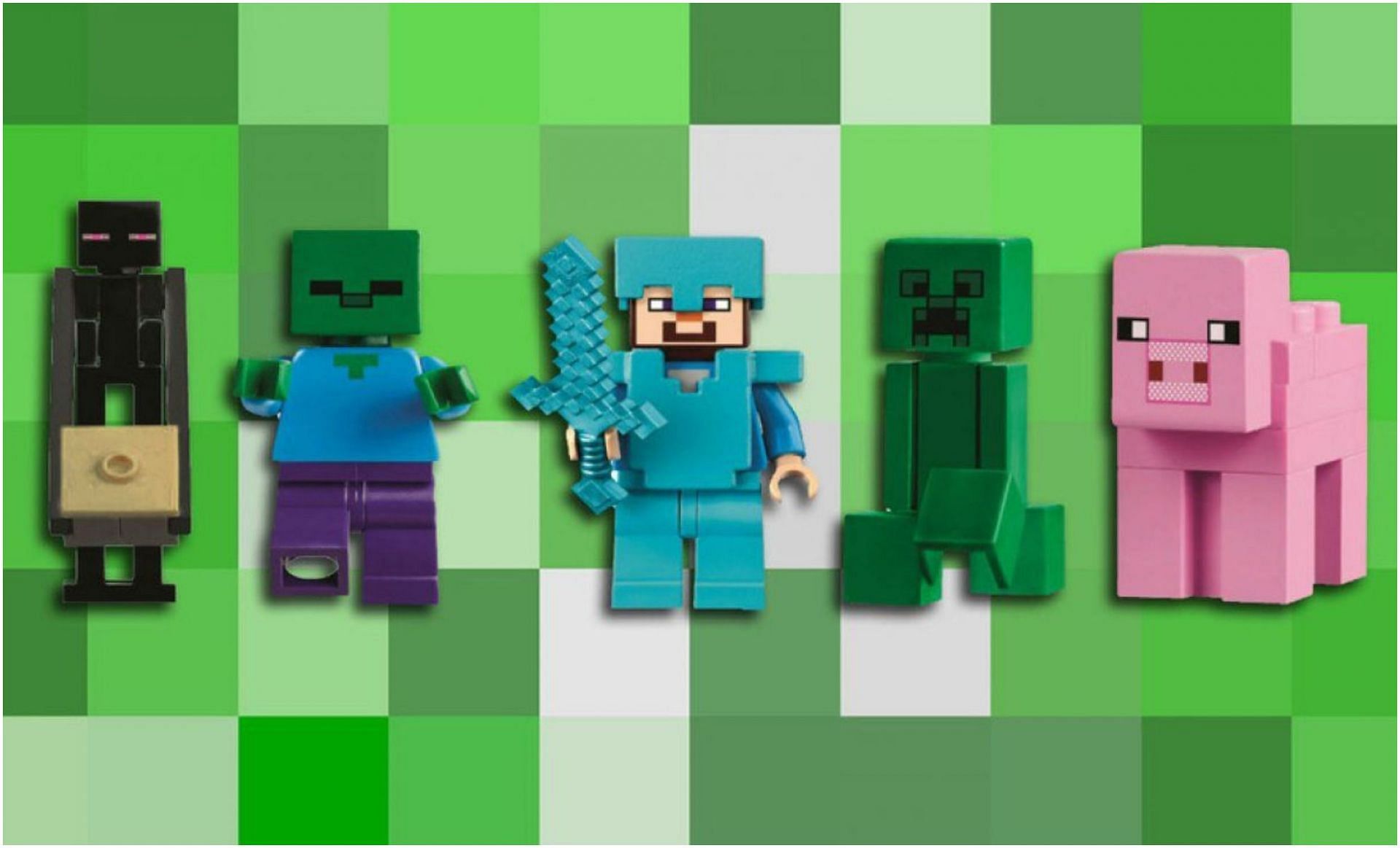 Minecraft mobs in their Lego versions (Image via Lego)