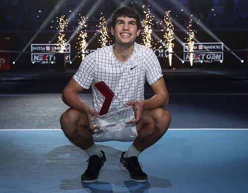 Carlos Alcaraz at the 2021 Next Gen ATP Finals.