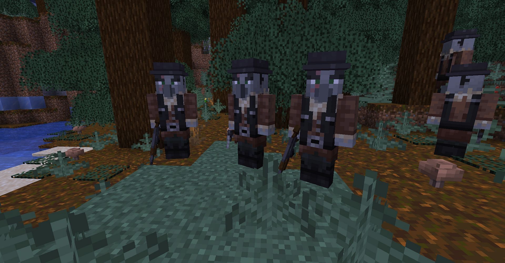 Gunsmiths in the HWG mod (Image via Minecraft)