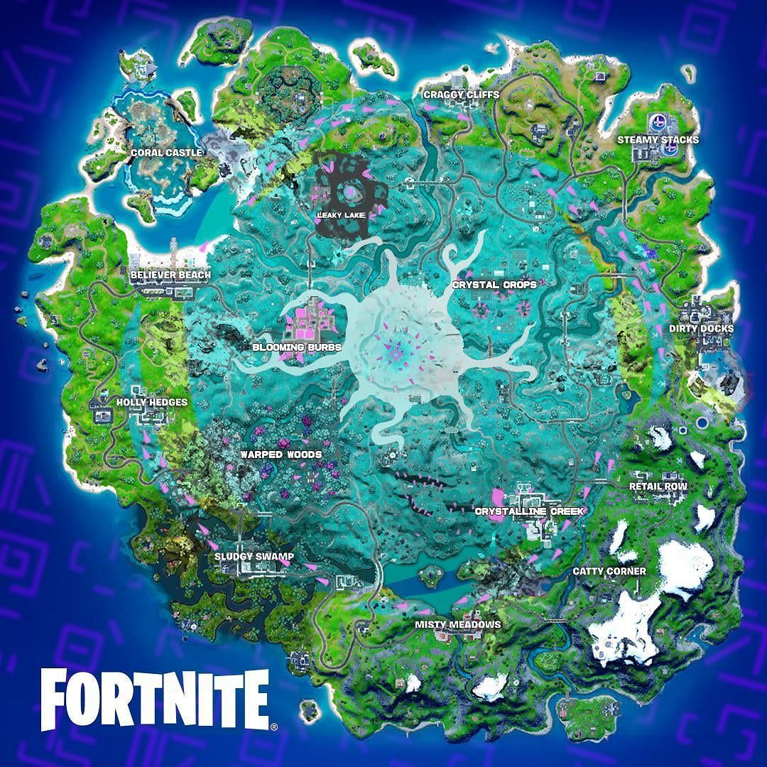 &#039;Fractured&#039; Season 9 Fortnite map concept that explores the aftermath of the ongoing Cube Wars (Image via Reddit/ InfiniteOcto)