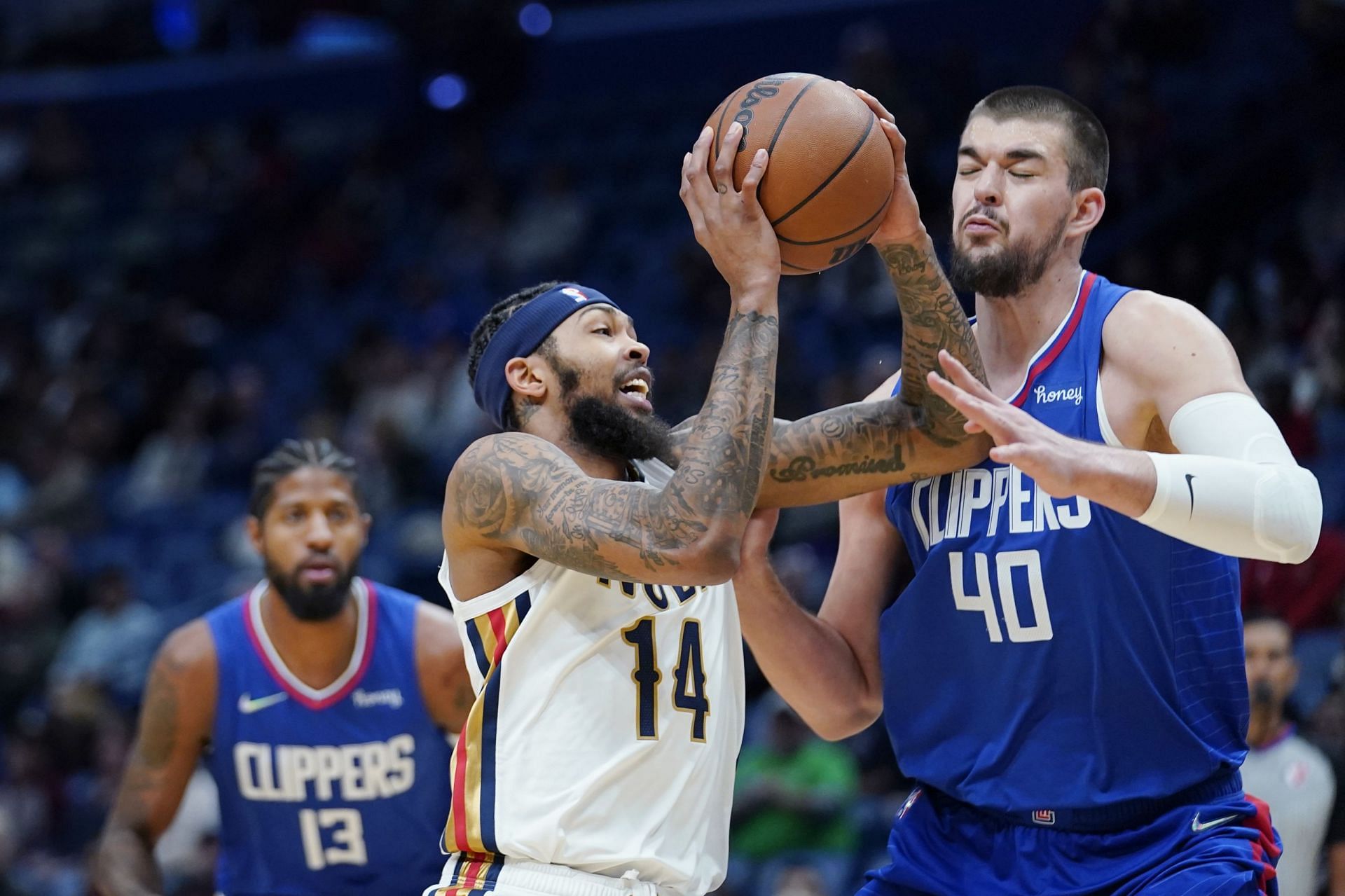 New Orleans Pelicans&#039; Brandon Ingram against the LA Clippers