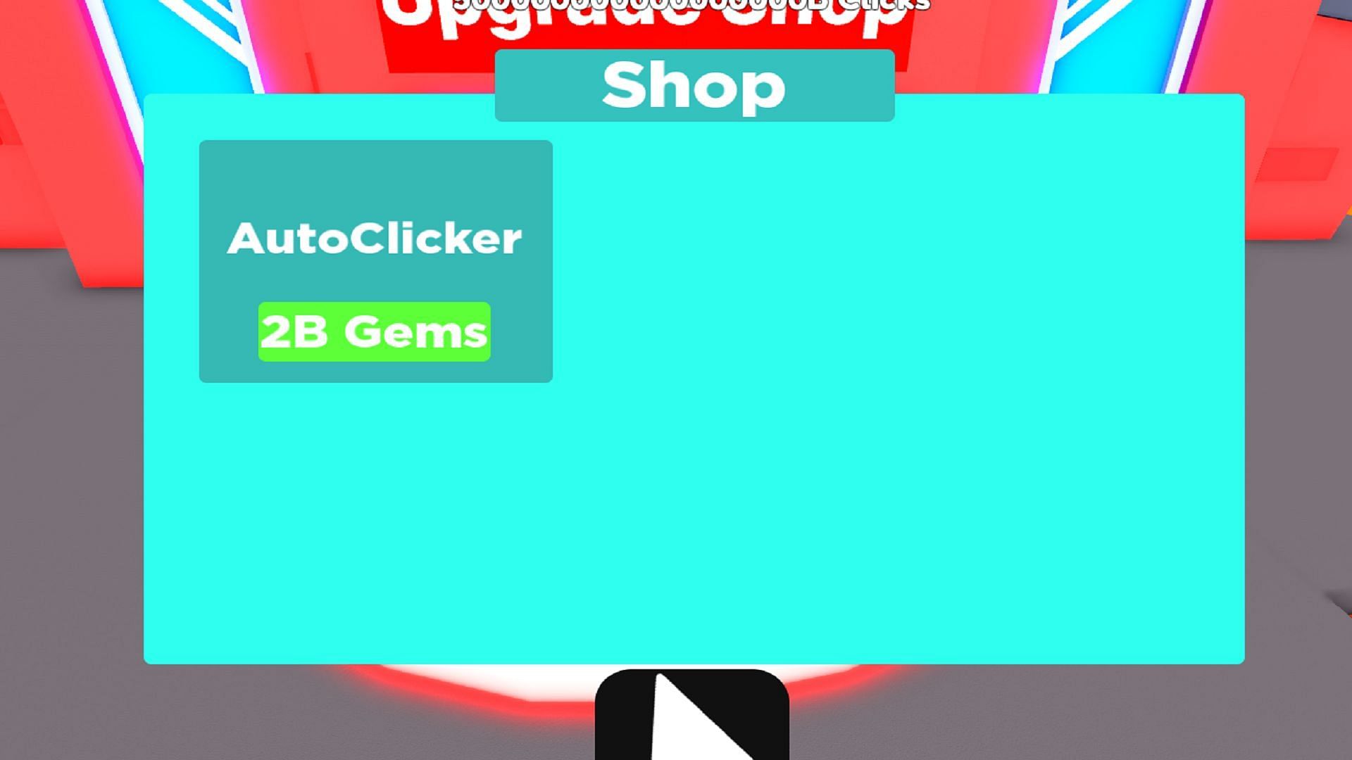 What can be purchased with Gems and Clicks? (Image via Roblox)