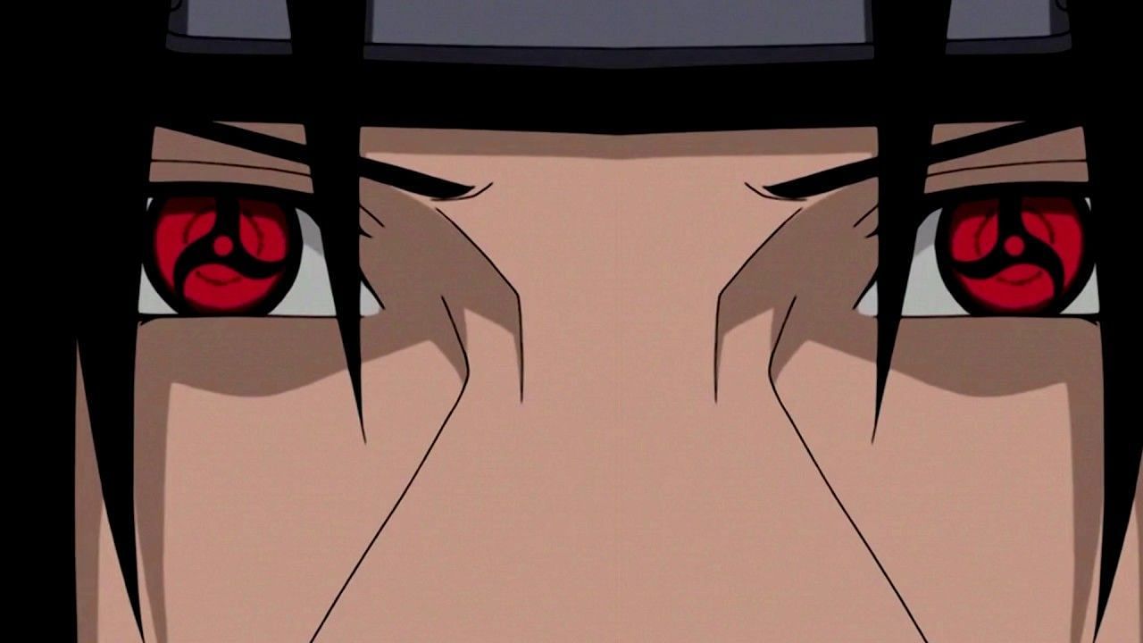 Itachi Uchiha&#039;s Mangekyo Sharingan, as seen in the Naruto Shippuden anime (Image via Studio Pierrot)
