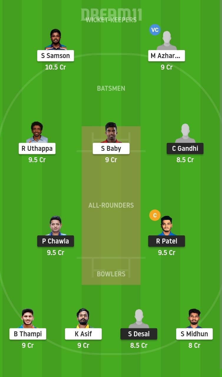 GUJ vs KER Dream11 Fantasy Suggestion #2