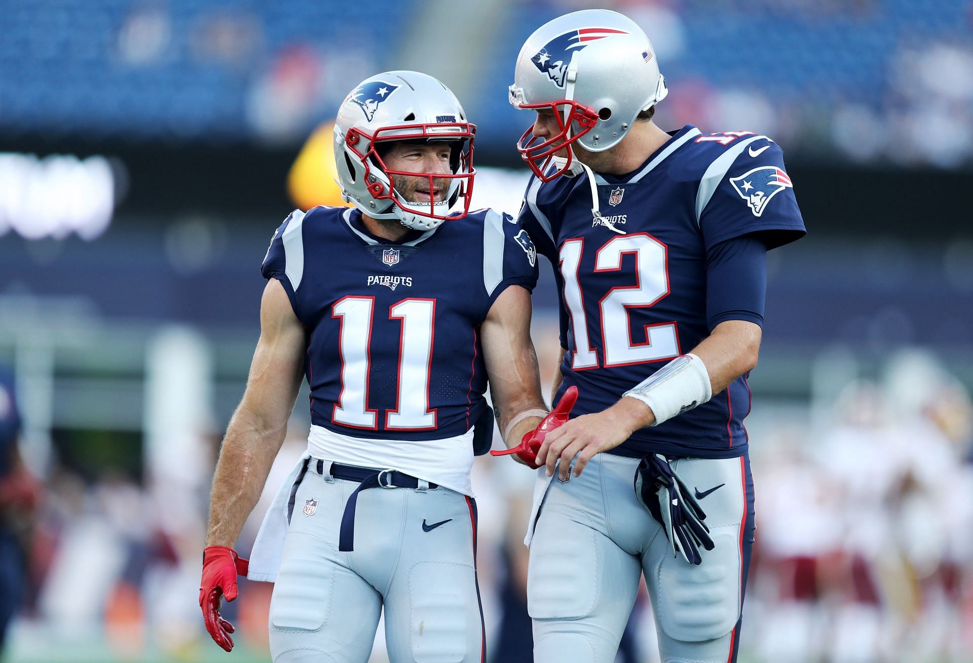 Tom Brady and Julian Edelman with the Patriots
