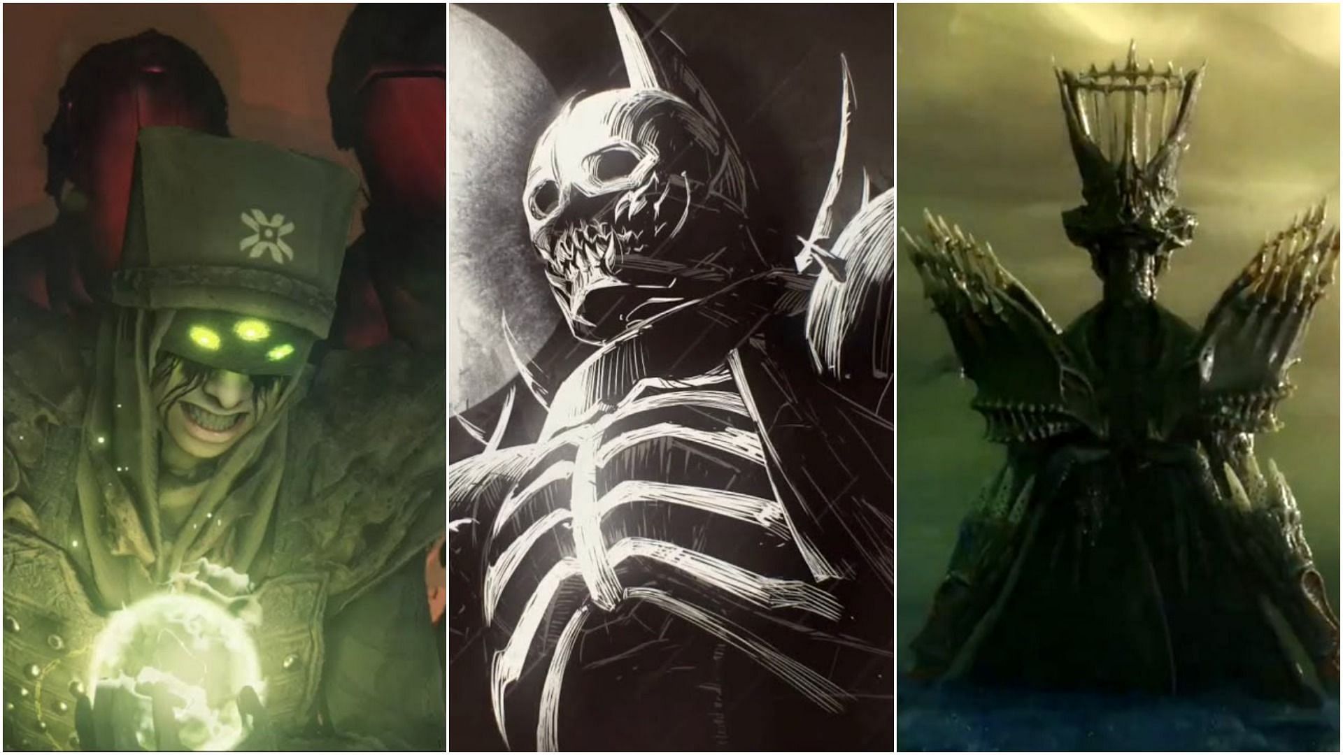 Destiny 2 central story characters, Eris, Saint-14 and Savathun (Images via Bungie)