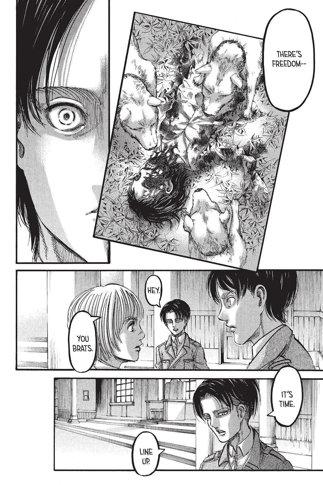 Eren contemplating about his father&#039;s memories (Image via BossAtlas, Reddit)