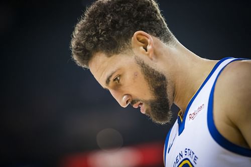 Golden State Warriors Klay Thompson continues to work his way back to the team