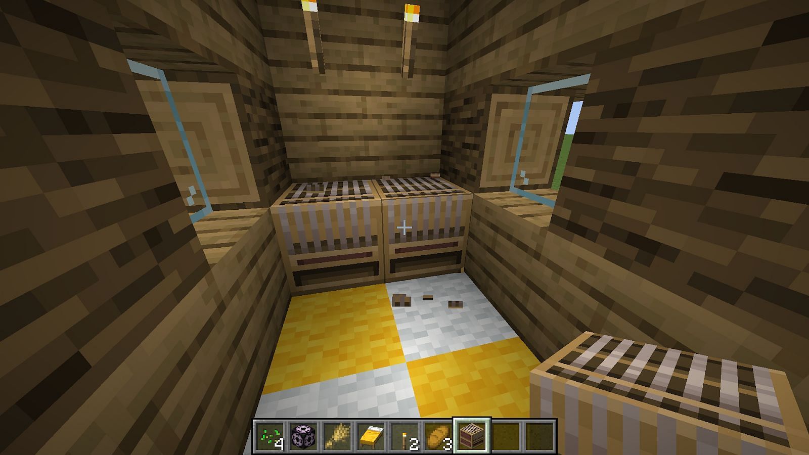 Two looms in the shepherd house in Minecraft (Image via Minecraft)