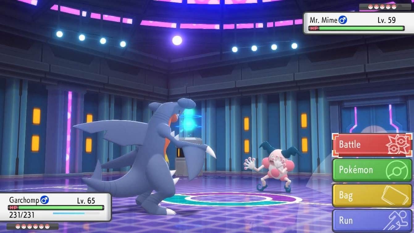 A Garchomp battling Lucian&#039;s Mr. Mime (Image via ILCA)