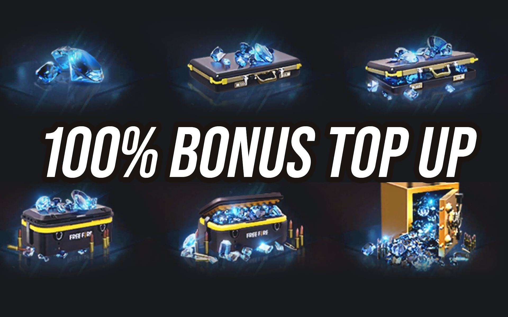 Get 100% top up Bonus In Free Fire Diamonds
