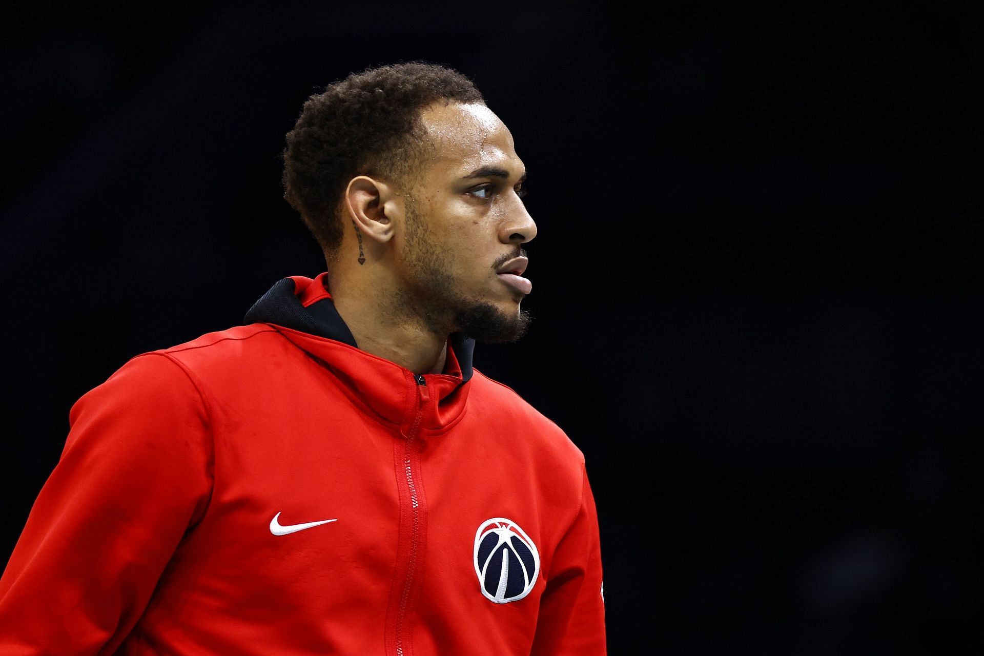 Daniel Gfford, the center, in the Washington Wizards v Charlotte Hornets game