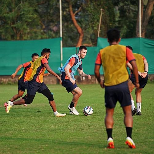 NorthEast United FC players in a training session during their pre-season (Image courtesy: NorthEast United Instagram)