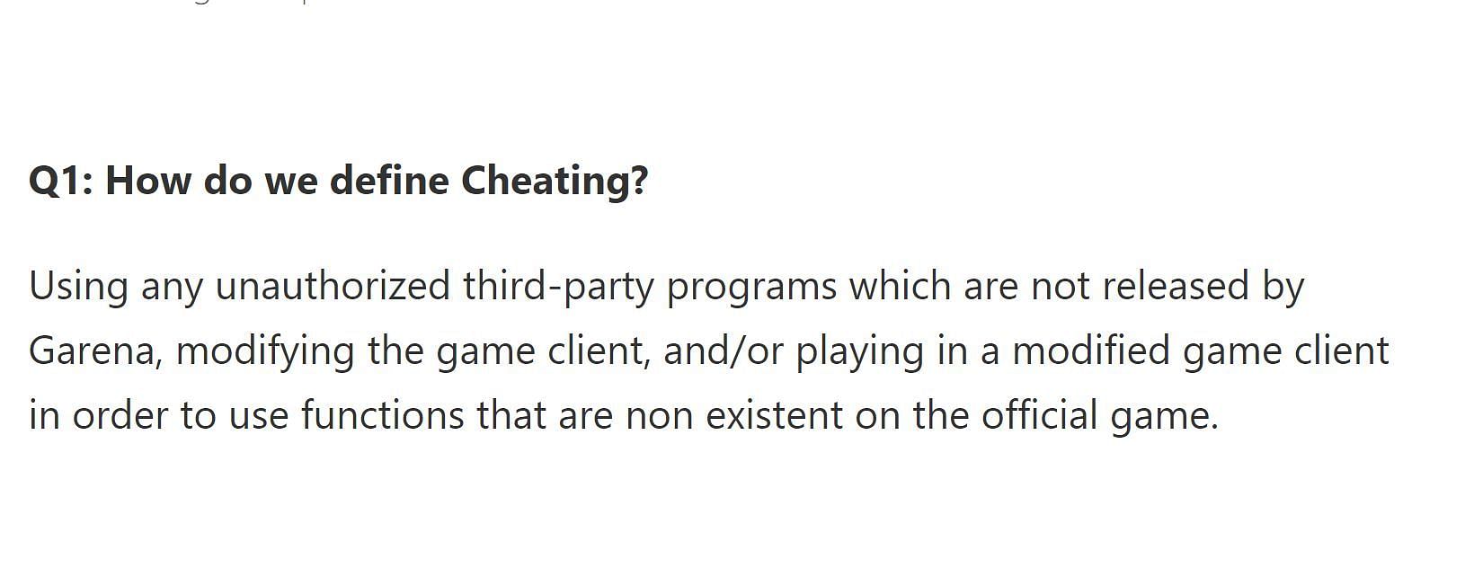 This is what developers have described cheating as (Image via Free Fire)
