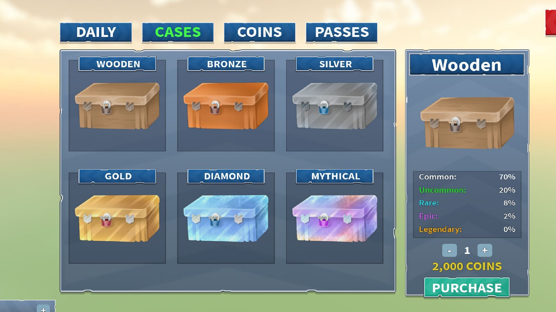 Crates can be bought with Coins (Image via Roblox)
