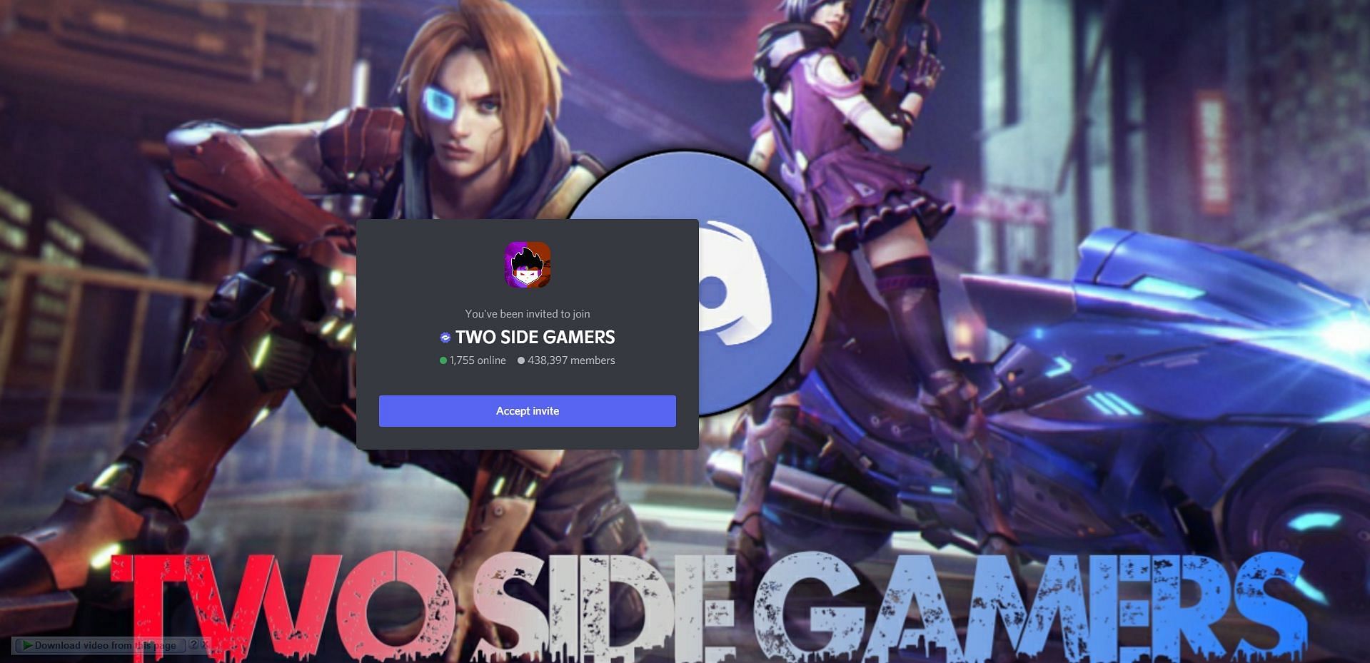 Two Side Gamers has 438K+ members (Image via Discord)