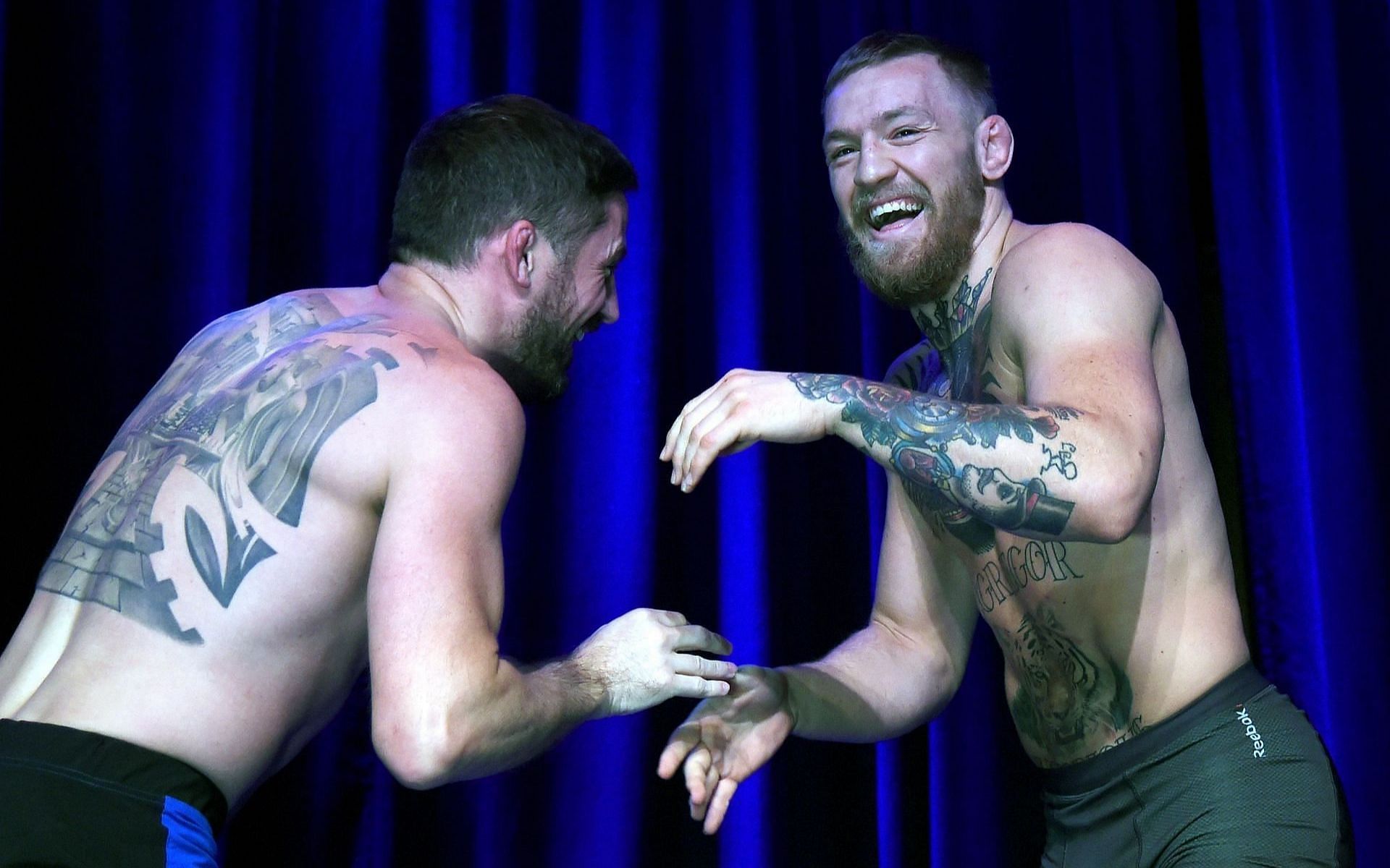 UFC star Conor McGregor trains with coach John Kavanagh