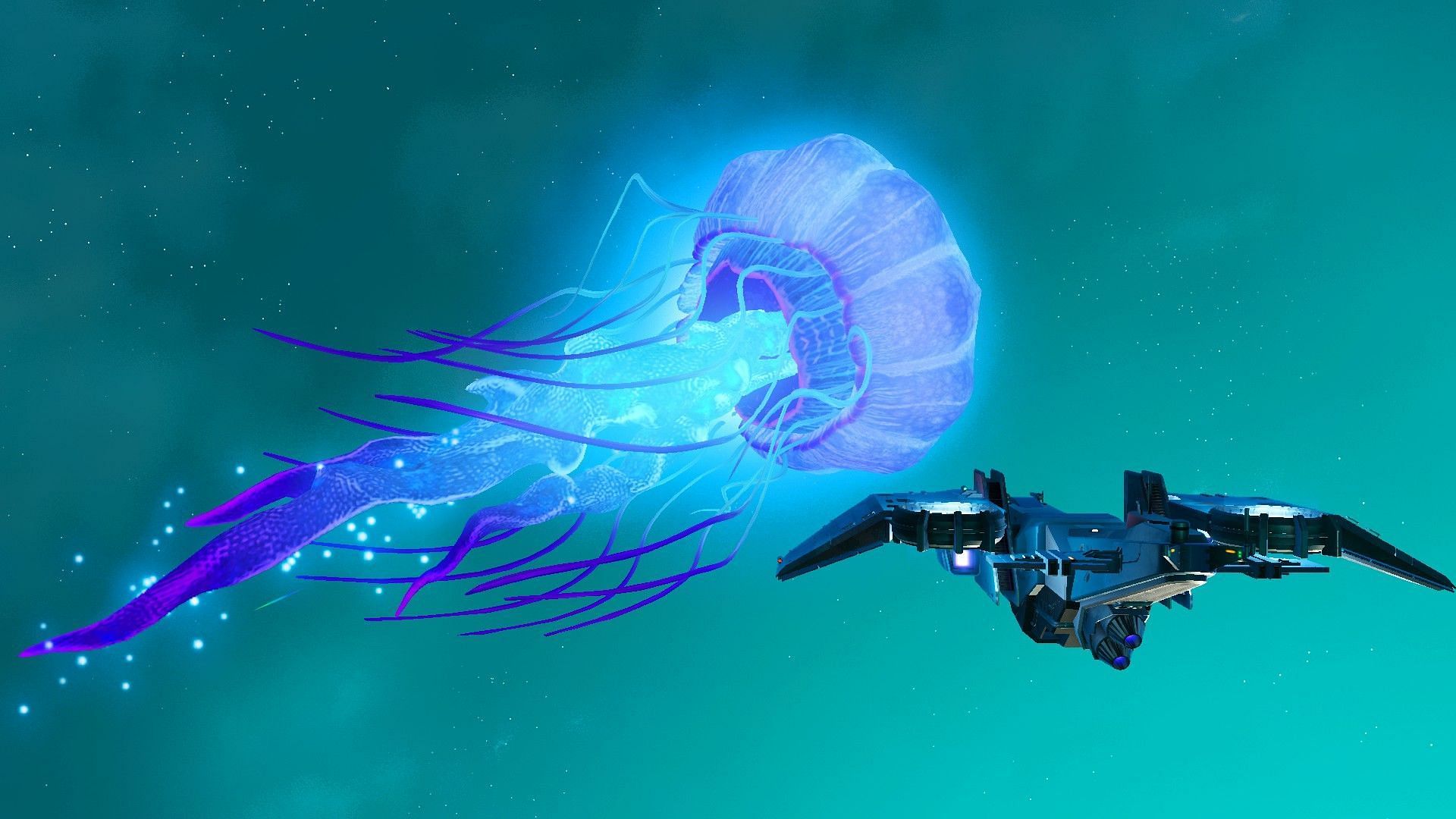 Fellow traveler - A space jellyfish (Image via No Man&rsquo;s Sky)