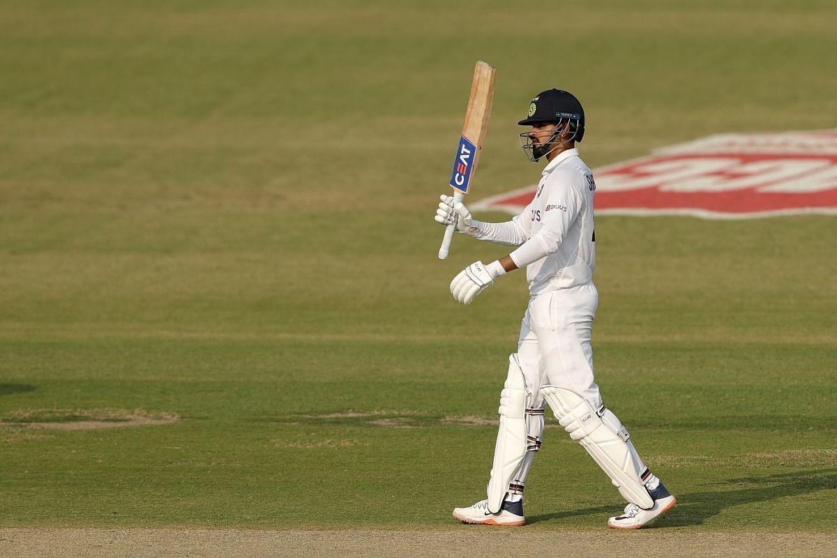 Shreyas Iyer was unbeaten on 75 at the end of the first day&#039;s play. (Credit: Associated Press)