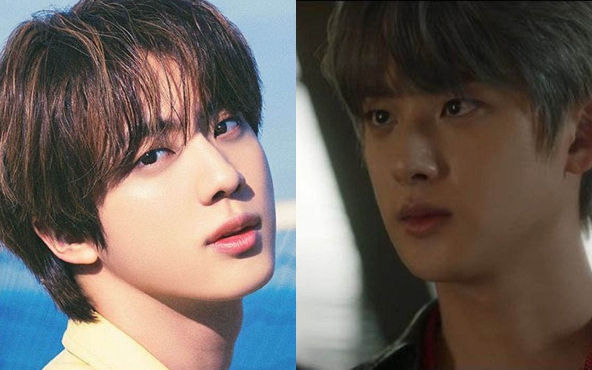 BTS&#039; Jin and Kim Minkyu (Images via @bts.bighitofficial/Instagram and IDOL: The Coup/theqoo)