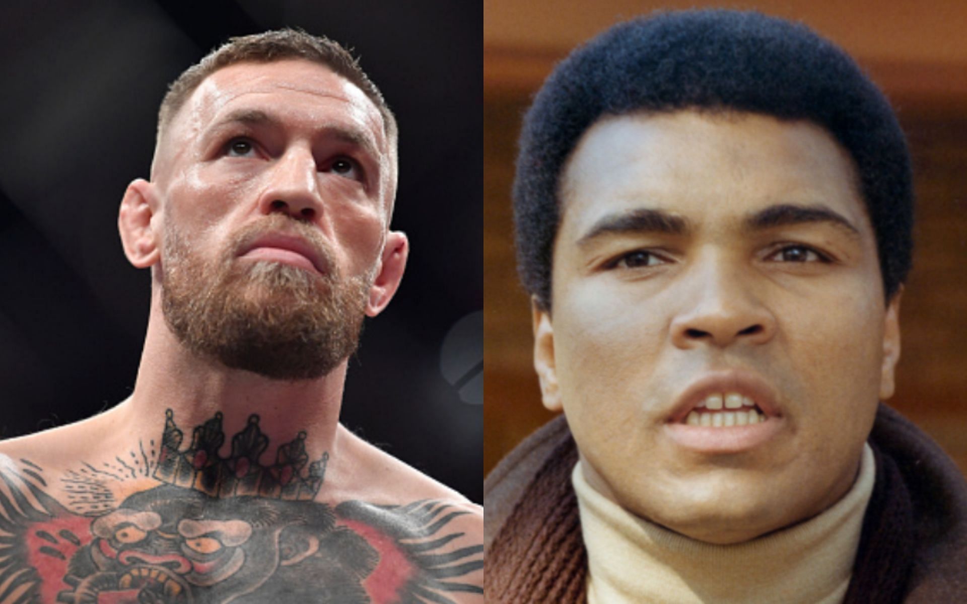 Conor McGregor (left); Muhammad Ali (right)