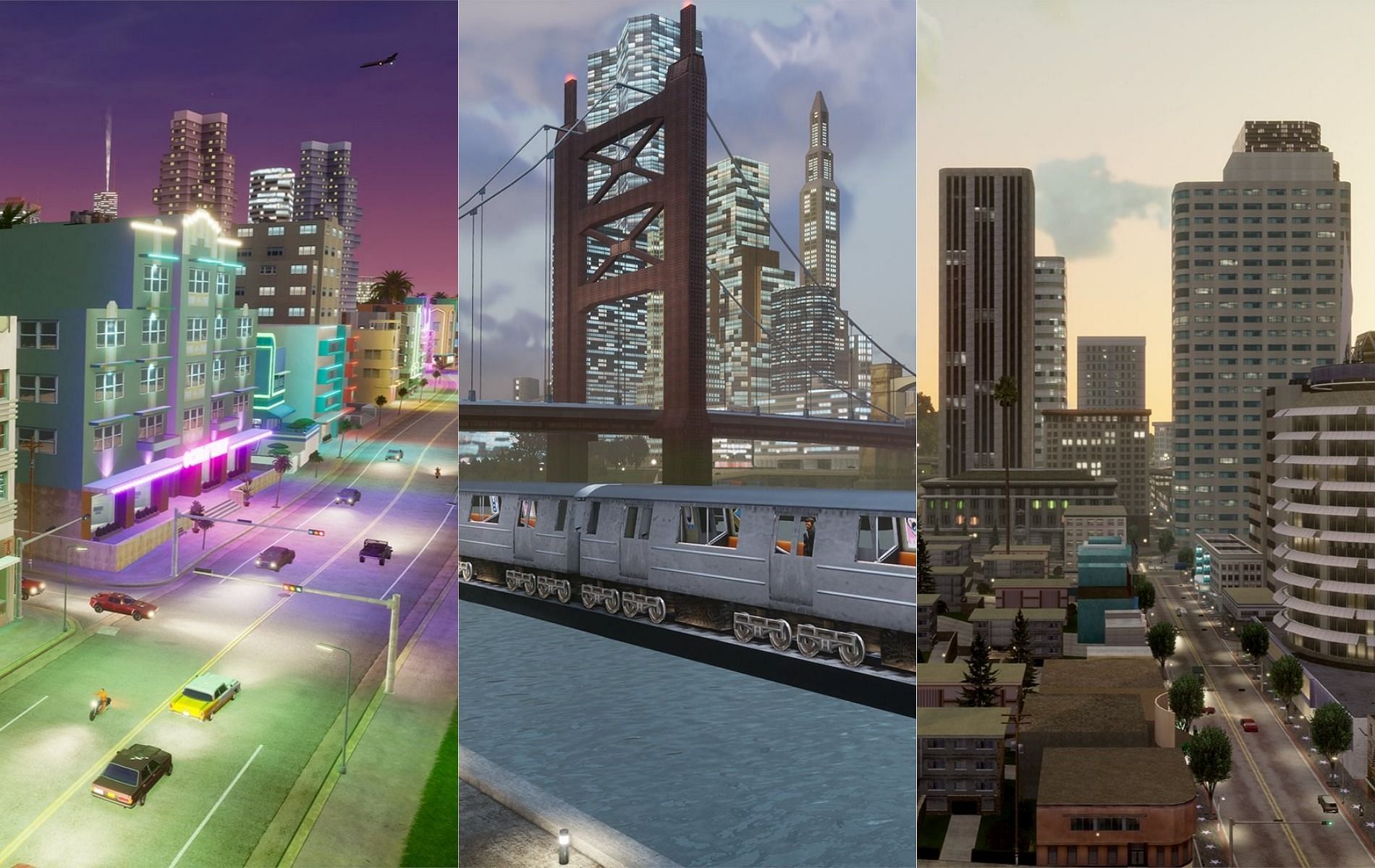 The GTA Definitive Edition games have better visuals than the originals do (Images via Rockstar Games)