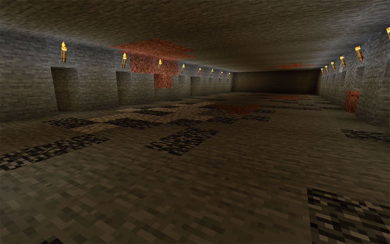 Branch mining (Image via Minecraft)