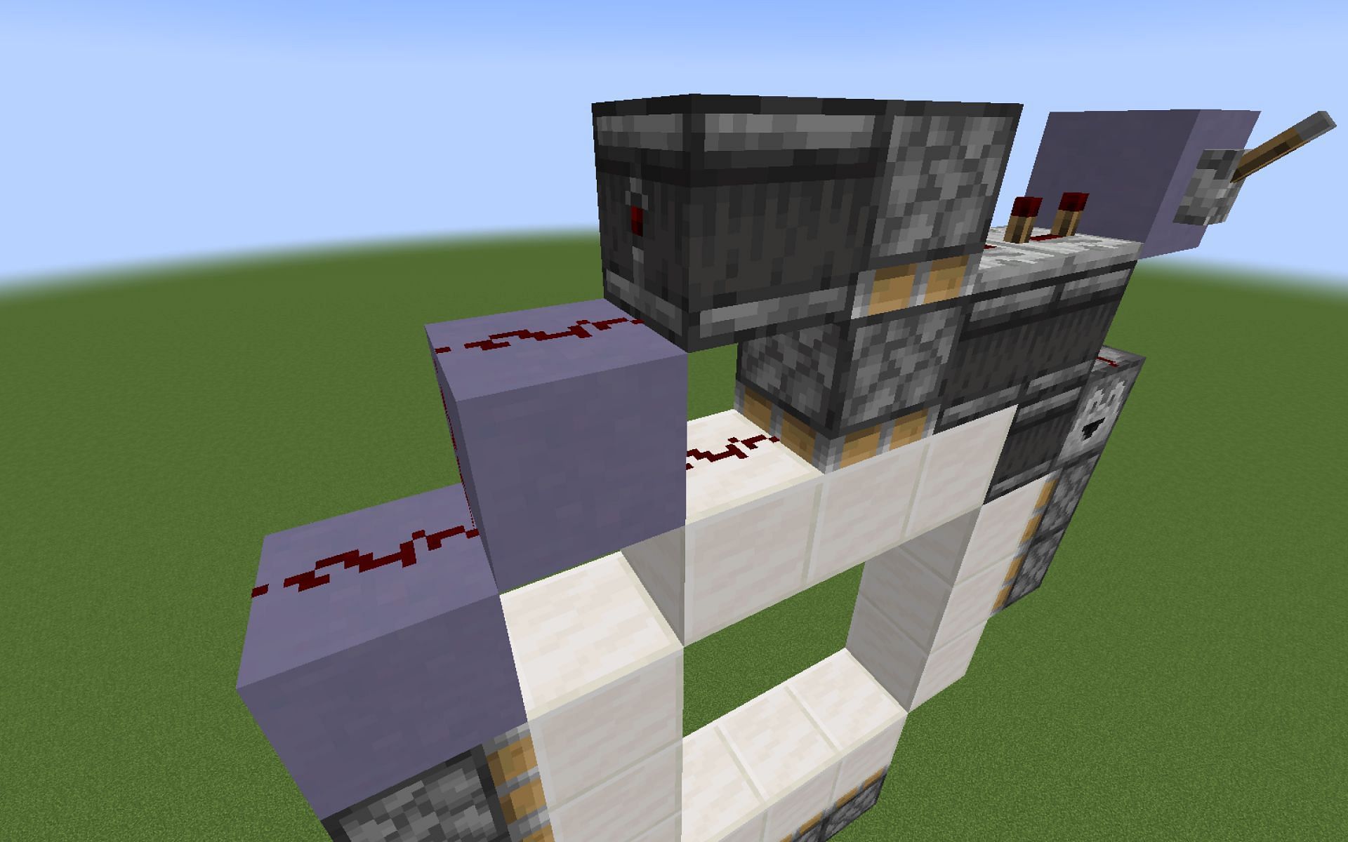 Redstone is a key component of this build, so it is important to place it carefully. (Image via Mojang)