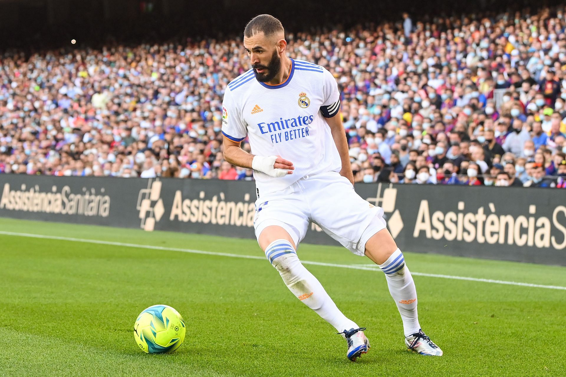 Real Madrid&#039;s Karim Benzema pictured in a game against Lionel Messi&#039;s Barcelona.