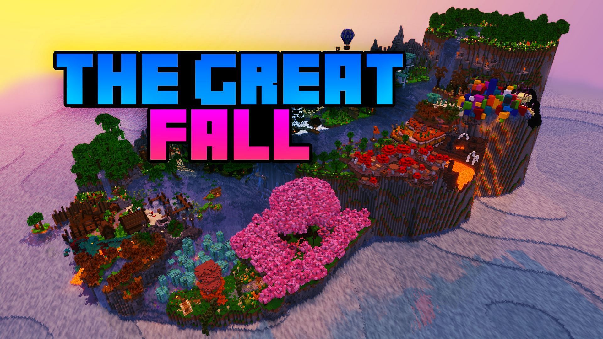 The Great Fall parkour map (Image via Minecraft)