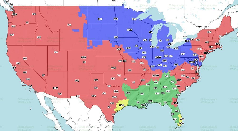 FOX Coverage Map for the games of Week 9