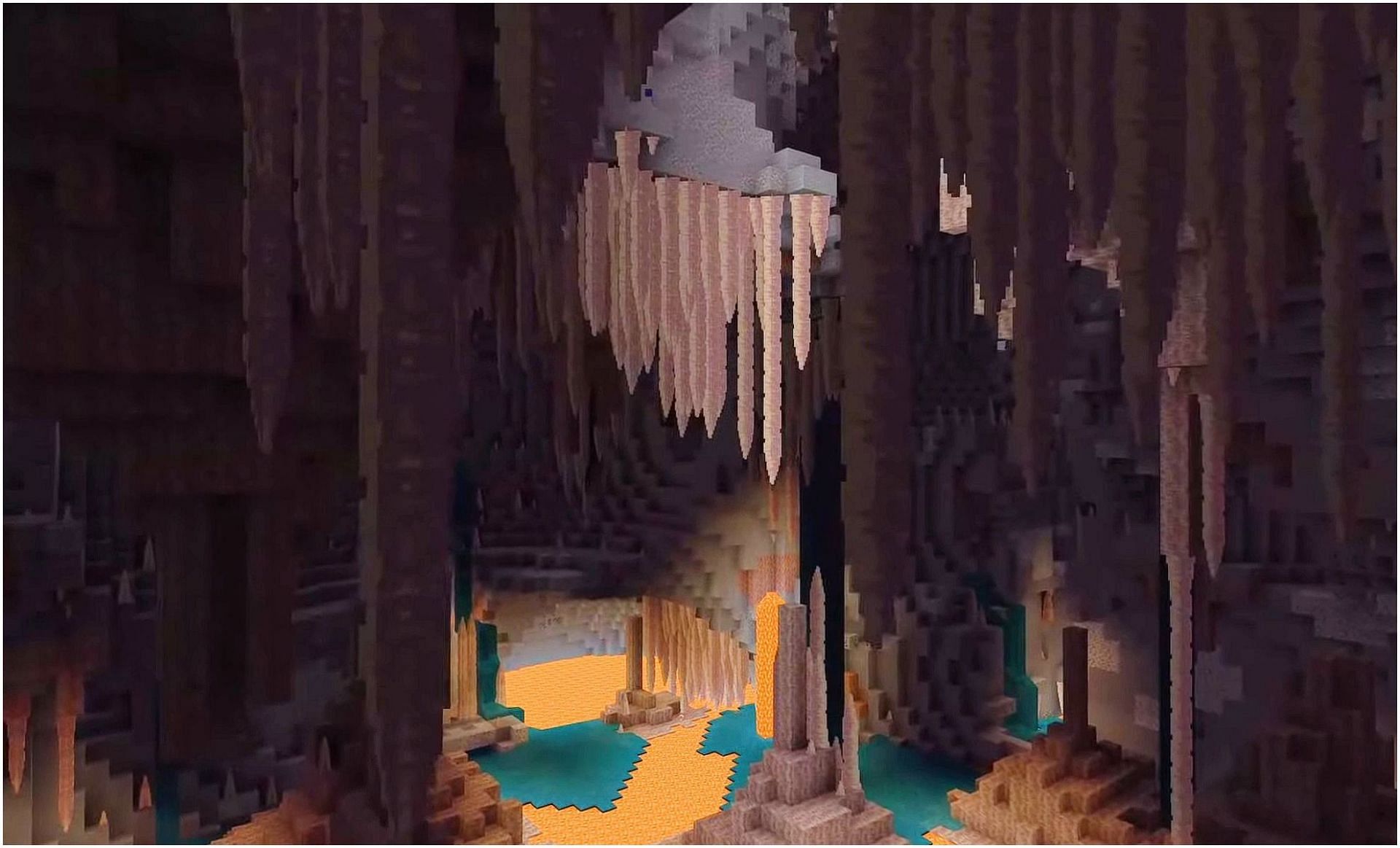 Dripstone caves in the upcoming update (Image via Minecraft)