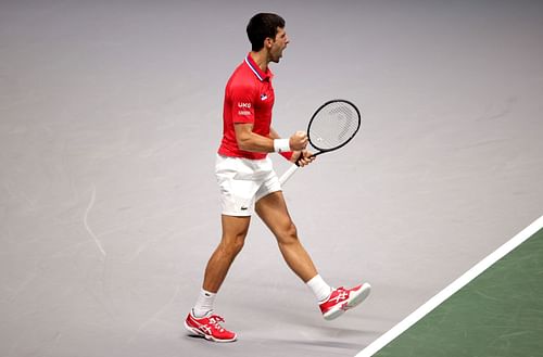 Novak Djokovic during the Davis Cup Finals 2021