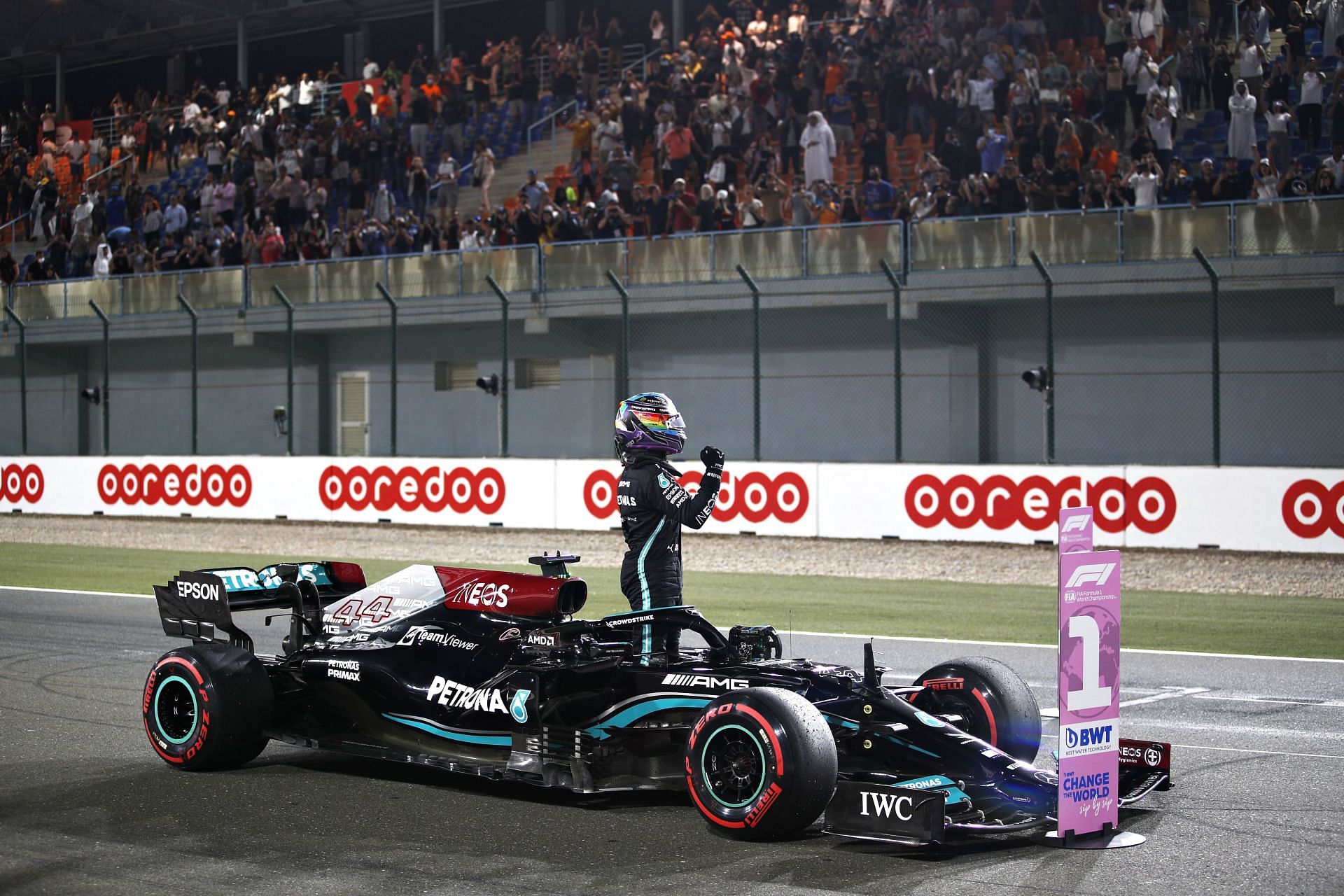 F1 Grand Prix of Qatar - Lewis Hamilton takes pole position in qualifying.