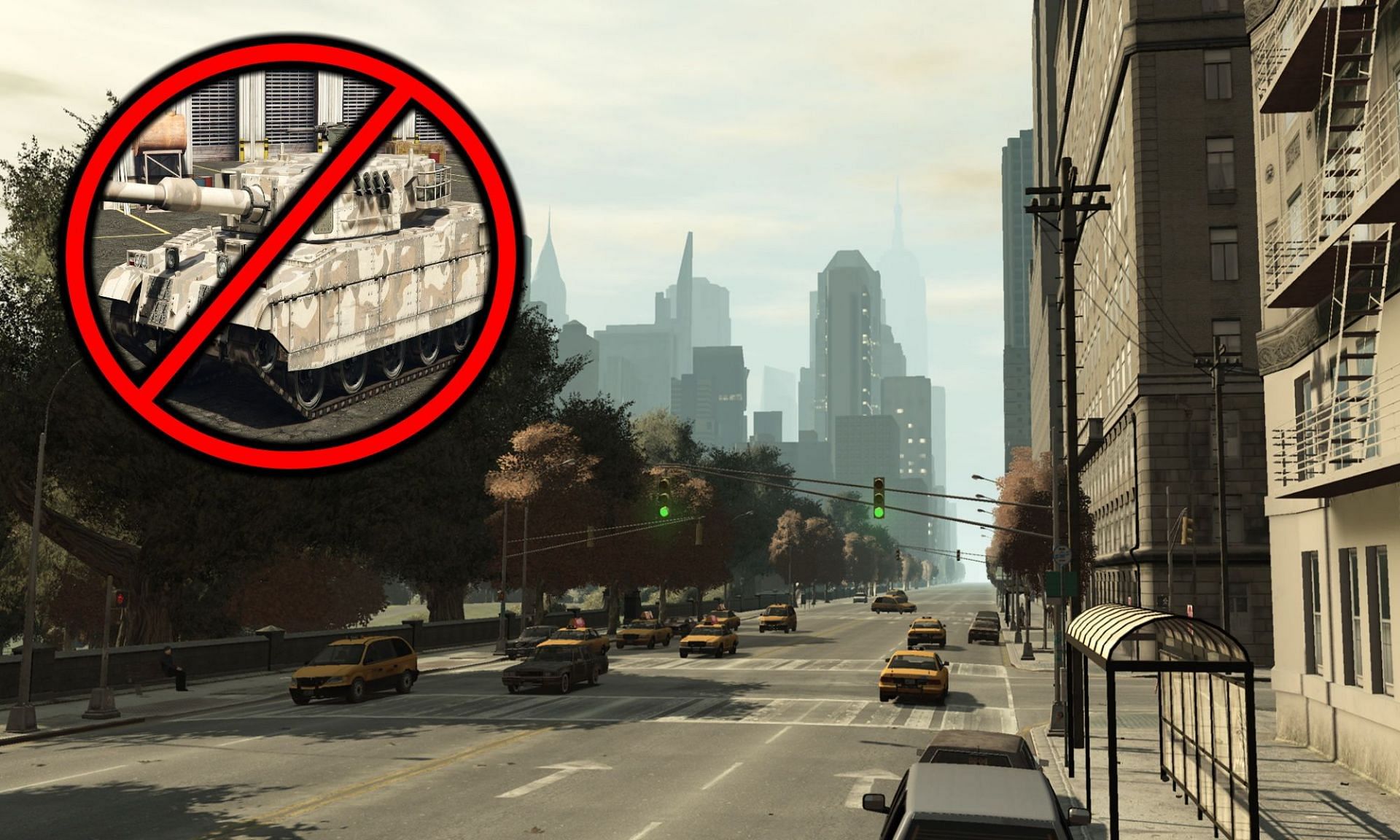 Good luck finding tanks in the regular version of GTA 4 (Image via Sportskeeda)