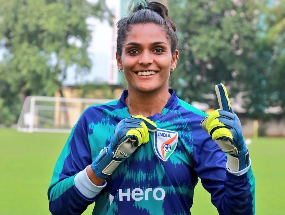 India&#039;s custodian Aditi Chauhan spoke to the AIFF Media ahead of the historic clash against Brazil. (Image - AIFF)