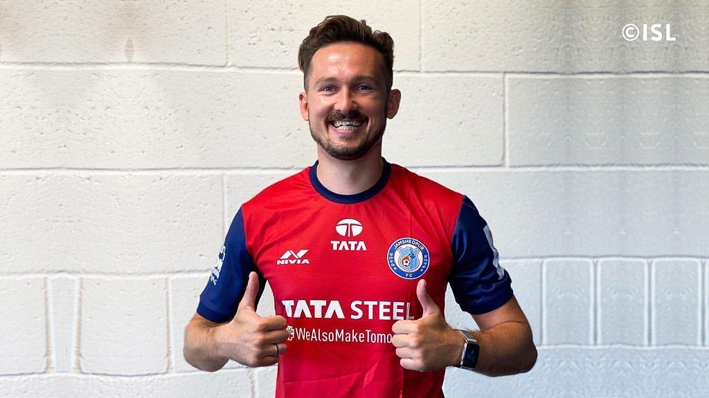 Jamshedpur FC striker Nerijus Valskis poses for a photo - Image: ISL Media