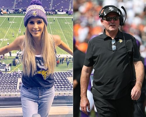 Katarina Miketin and Vikings head coach Mike Zimmer