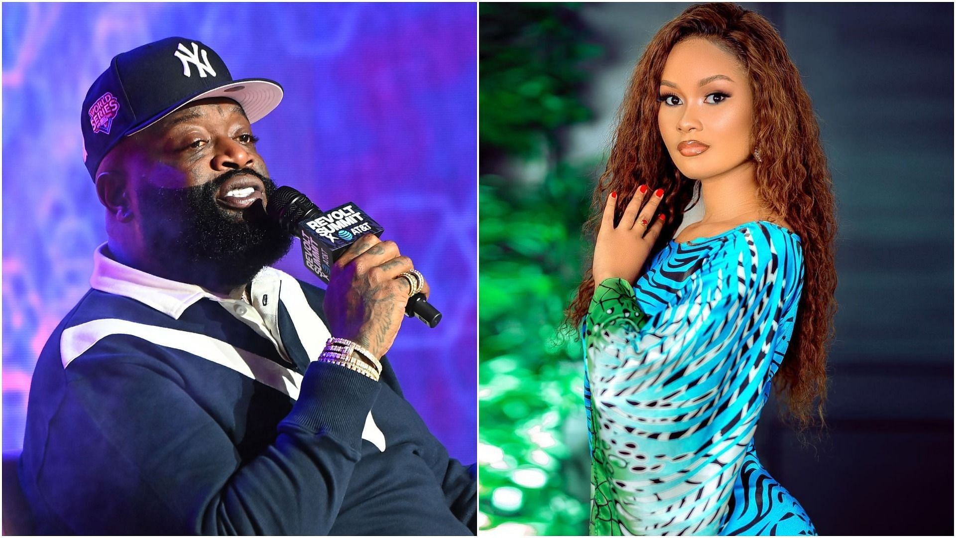 Rick Ross and Hamisa Mobetto were recently seen together in a viral video (Images via Paras Griffin/Getty Images and hamisamobetto/Instagram)