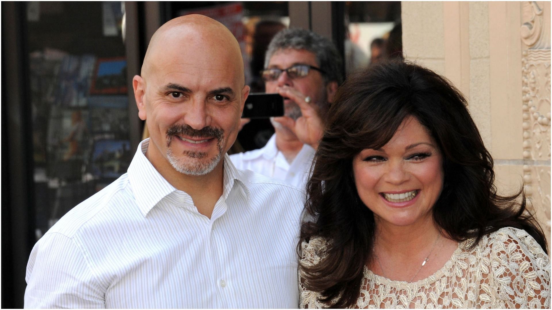 Tom Vitale and Valerie Bertinelli participate in the Hollywood Walk Of Fame Star ceremony (Image by Albert L. Ortega via Getty Images)