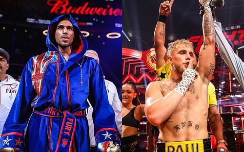 Tommy Fury (left,), Jake Paul (right) [Credits: @tommytntfury, @jakepaul via Instagram]